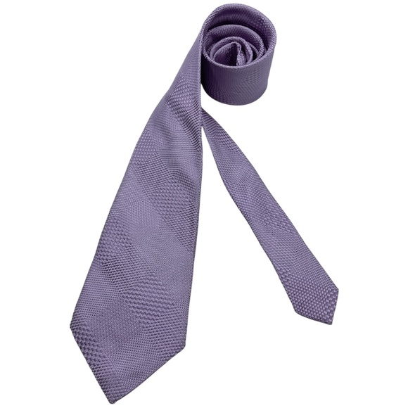 TURNBULL & ASSER Solid Purple Geometric Silk LUXURY Tie HANDMADE ENGLAND - Picture 1 of 4